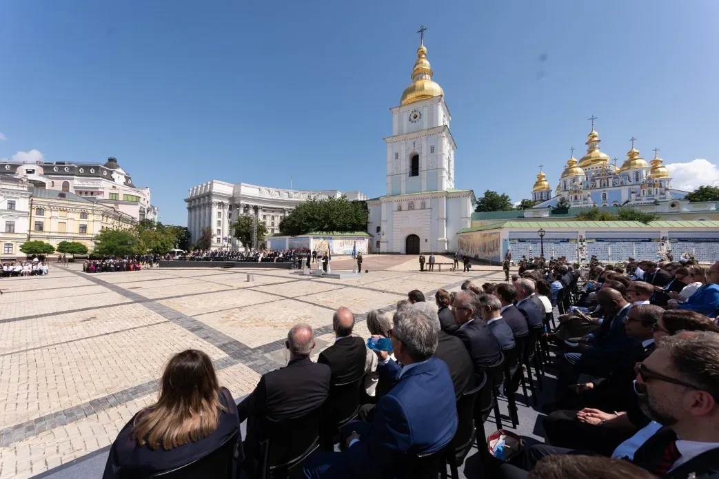Президент Володимир Зеленський виступає під час заходів, присвячених Дню Української Державності та Дню хрещення Київської Русі – України. 1