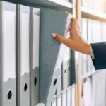 Папки з документами та печаткою на столі, що символізують ліквідацію підприємства.