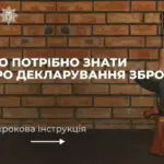 Співробітник поліції проводить інструктаж щодо декларування зброї у відділку
