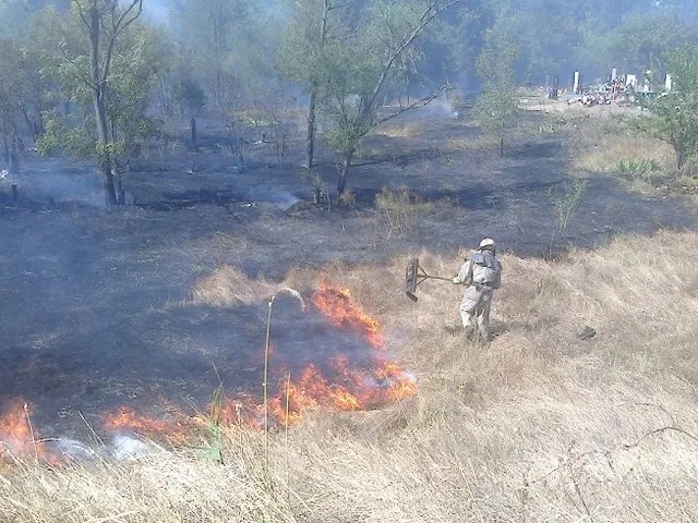 Вчера херсонские пожарные 32 раза выезжали на тушение сухостоя и мусора