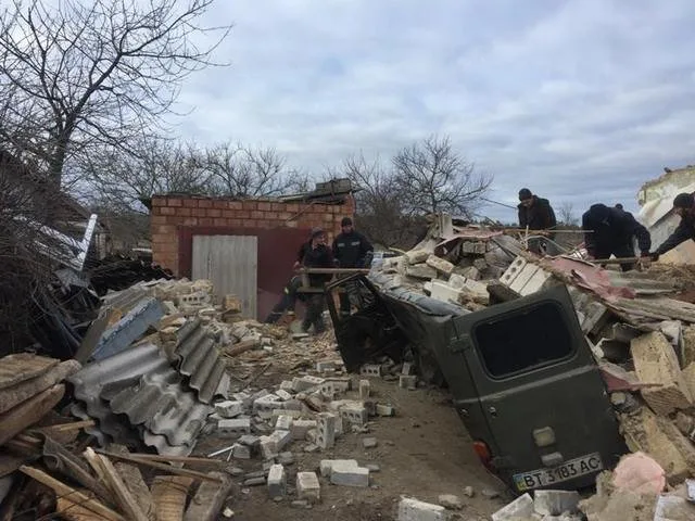 В Новой Збурьевке от взрыва газа разрушен частный дом