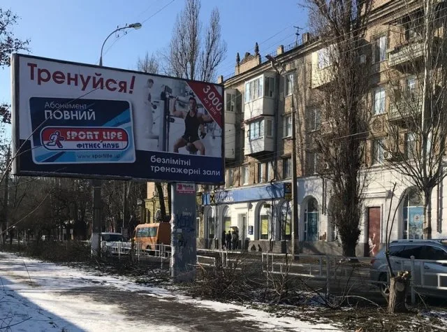 В Херсоне вокруг билборда «Спорт Лайф» спилили деревья японской софоры