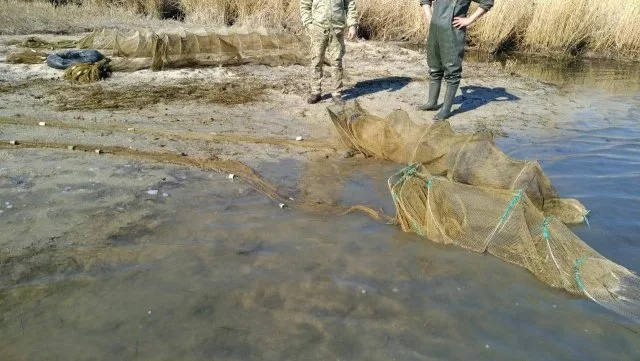 В Каланчакском заливе пограничники выявили браконерские сети