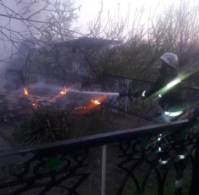 В Голой Пристани горел дачный участок