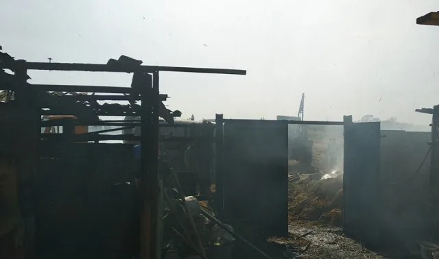 В Геническом районе огнем уничтожено грубые корма и домашняя птица