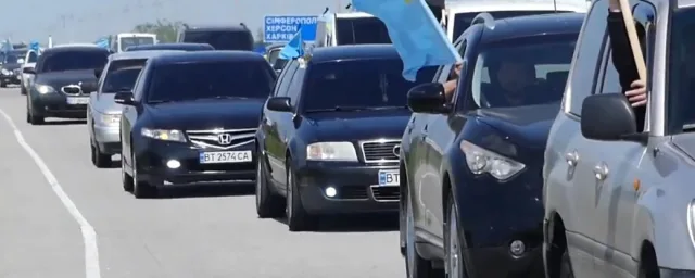 Память погибших при депортации крымских татар в Геническе почтили автопробегом