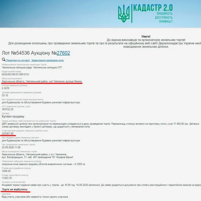 Землю – дітям: як голова та секретар Чаплинської селищної ради продали ділянки донці та сину