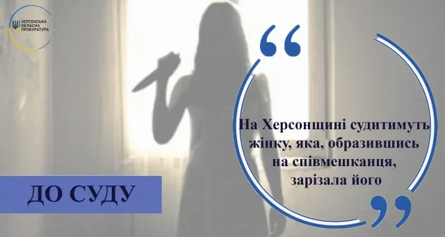 На Херсонщине будут судить женщину, которая, обидевшись на сожителя, зарезала его