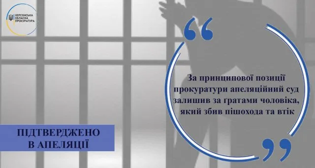Апелляционный суд оставил за решеткой мужчину, который сбил пешехода и скрылся