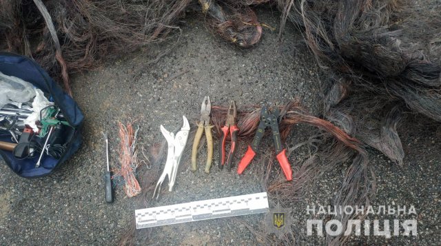 На Херсонщине полицейские задержали группу похитителей телекоммуникационных кабелей