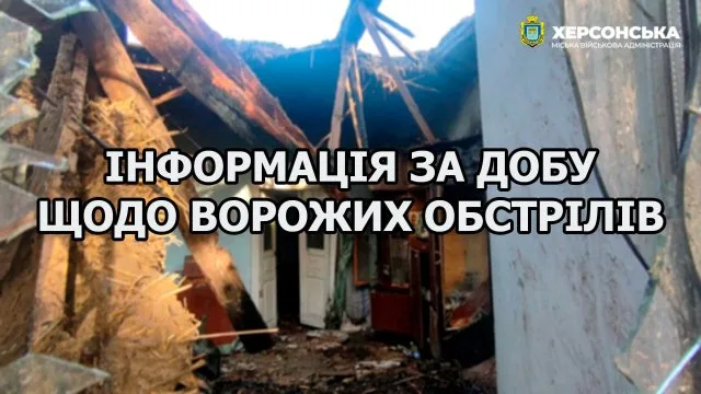 Херсон за минулу добу було обстріляно російськими окупаційними військами 4 рази, поранених немає, – МВА