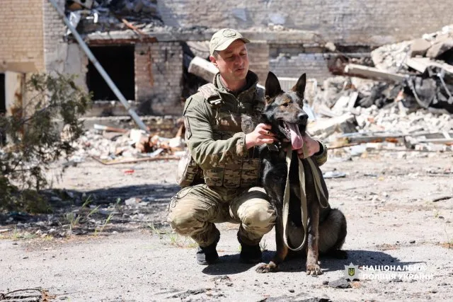Після удару ворожого дрона – знову в строю: про небезпечну службу на Херсонщині поліцейського-кінолога Олега Пєчкова та його чотирилапих напарників